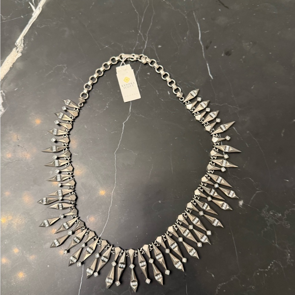 Kendra Scott Silver Spike Necklace